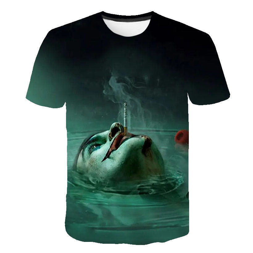 Hot Sale Clown T Shirt Men/women Joker Face 3D Printed Terror Fashion T-shirts Cool Character joker Harajuku Clothing